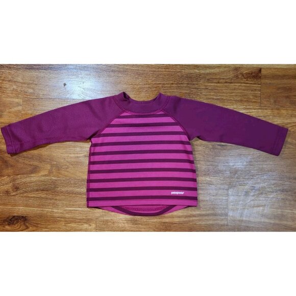 Patagonia Capilene Midweight 12m Pink Burgandy Long Sleeve - Picture 1 of 3